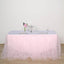 Tulle 14ft Table Skirt Blush - 4 Layer Pleated Tutu Table Cover