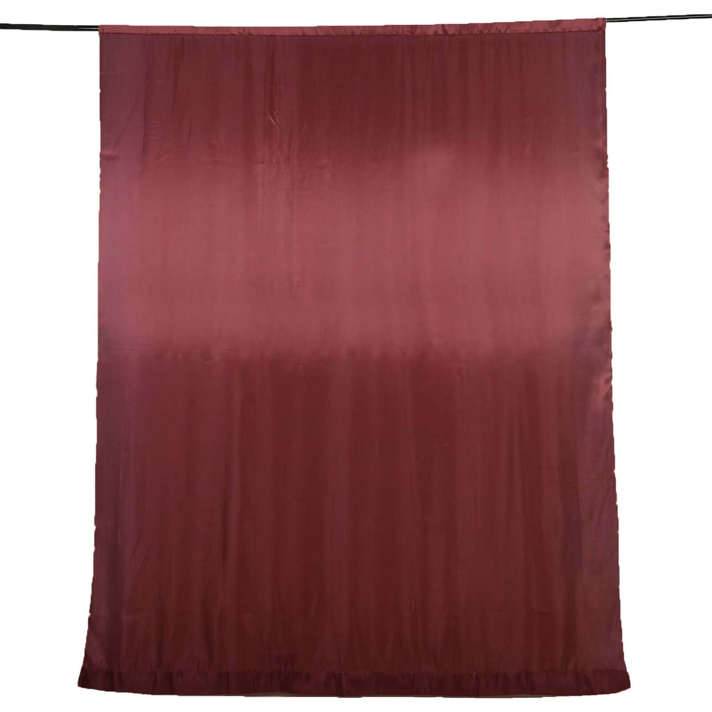 8ftx10ft Burgundy Satin Event Curtain Drapes, Backdrop Event Panel