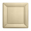 10-Pack Disposable Square Charger Plates in Champagne with Leather Like Texture - 1100GSM Durable Paper Chargers 13"