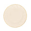10-Pack Plastic 10" Round Dinner Plates in Ivory with Gold Flair Rim - Disposable Party Plates