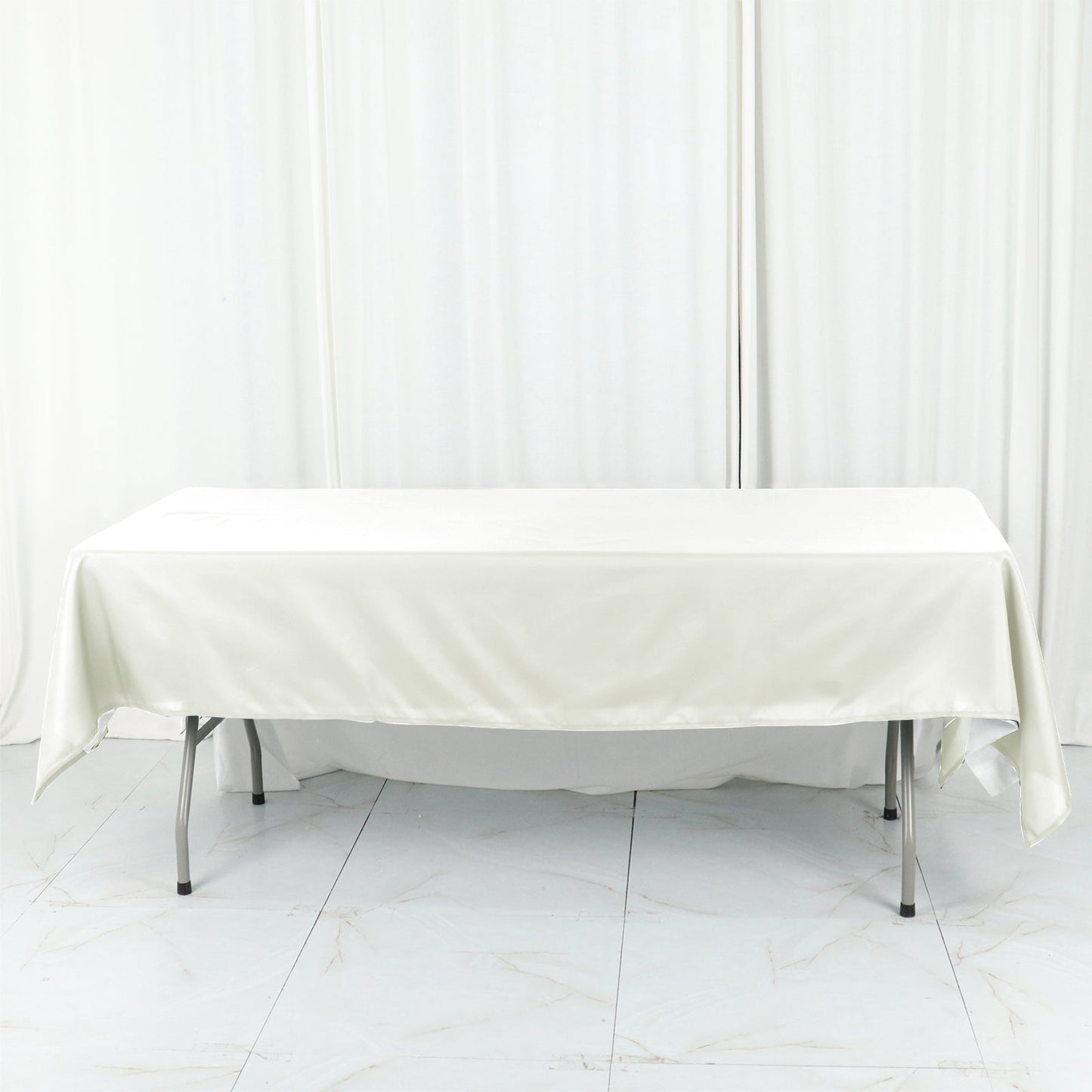 Cotton Blend 60"x102" Rectangle Tablecloth Ivory - Wrinkle-Resistant Table Cover