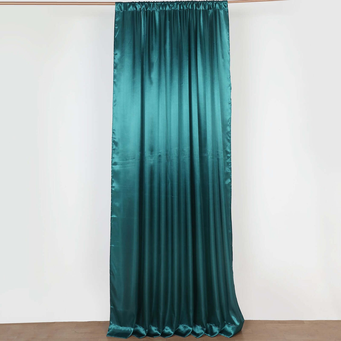 8ftx10ft Peacock Teal Satin Event Curtain Drapes, Backdrop Event Panel