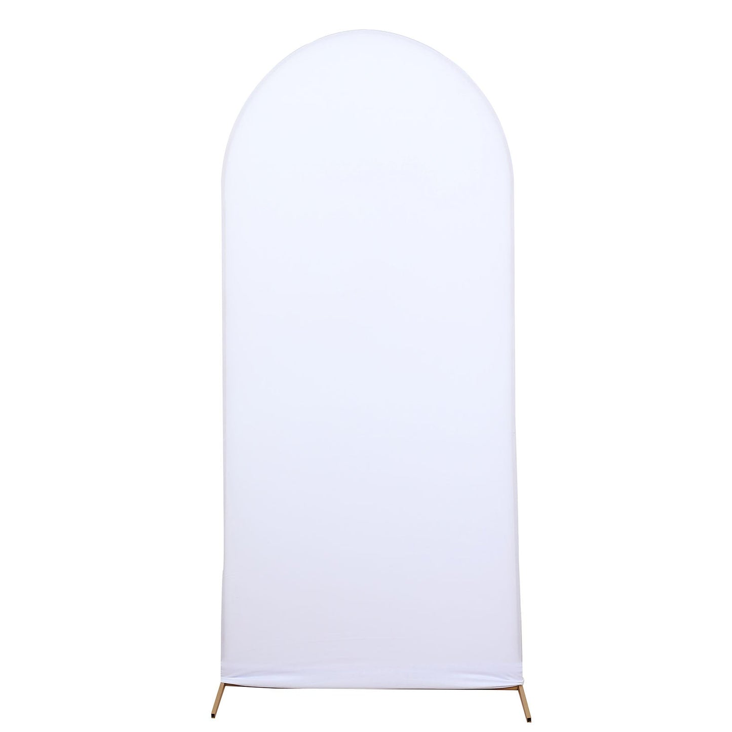 5ft Matte White Spandex Fitted Chiara Backdrop Stand Cover For Round Top Wedding Arch