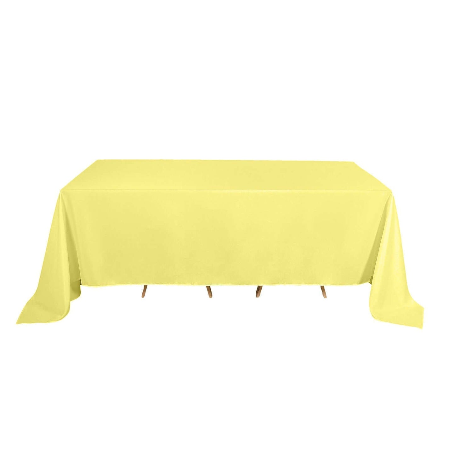 Polyester 90"x132" Rectangle Tablecloth Yellow - Seamless Wrinkle-Resistant Table Cover