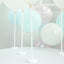 5 Pack White Balloon Centerpieces Holder with Floral Base, Table Top Balloon Stand Stick Kit - 17"