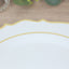 10-Pack Economy Plastic Round Charger Plates 13" in White with Gold Scalloped Rim, Decorative Dinner Party Serving Plates
