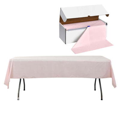 Plastic Table Cover Roll Blush with Slide Cutter - Customizable Disposable Tablecloth Roll 54’’x300ft - Tablecloths