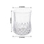 6-Pack Plastic Whiskey Cups Clear Crystal Cut Style - Reusable Stemless Wine Glasses 8oz
