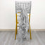 Chiffon Chair Sash with Curly Design Silver - Stylish Chair Decorations