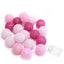 20 LED String Light Garland Pink Cotton Ball Blush, Fuchsia Warm White - Battery Operated Accent Piece 13ft