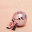 4 Pack 6" Rose Gold Foam Disco Mirror Ball With Hanging Strings, Holiday Christmas Ornaments