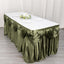 Satin 14ft Table Skirt Dusty Sage Green - Pleated Double Drape Table Cover