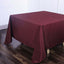 Polyester Square 90"x90" Tablecloth Burgundy - Wrinkle-Resistant & Durable Table Cover