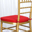 Chiavari Chair Cushion with 1.5" Thick Memory Foam and Ties Red - Stylish Removable Cover for Comfort