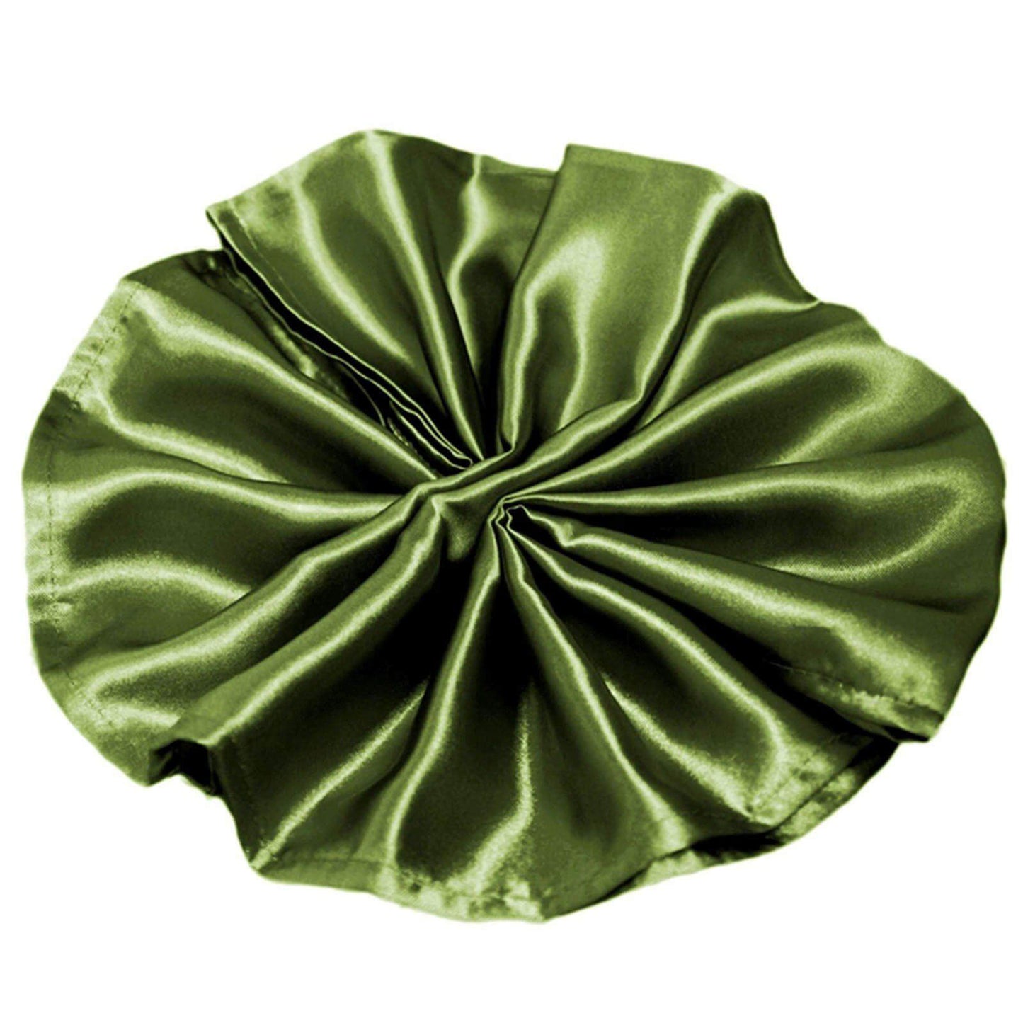 5 Pack Satin 20"x20" Napkins Olive Green - Luxurious Shine & Smooth Dinner Napkins