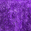 Satin 120" Round Tablecloth Purple - Grandiose 3D Rosette with Seamless Finish Table Cover