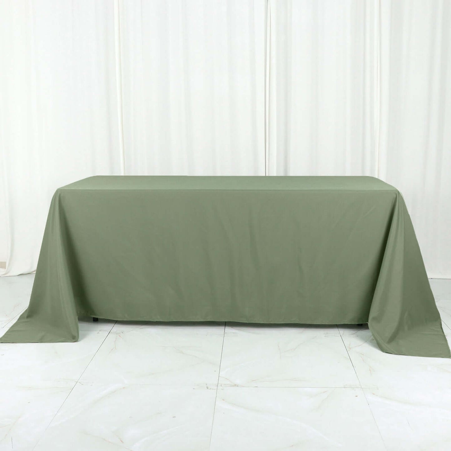 Polyester 90"x132" Rectangle Tablecloth Dusty Sage Green - Seamless Wrinkle-Resistant Table Cover