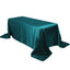 Satin Rectangular 90"x132" Tablecloth Peacock Teal - Seamless Table Cover