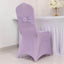 Spandex Chair Cover with Silver Rhinestone Buckled Sash Band Lavender Lilac - Stretch Fitted Slipcover