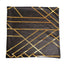 Set Of 4 18" Black Gold Foil Geometric Print Throw Pillow Covers, Velvet Square Sofa Cushion Covers
