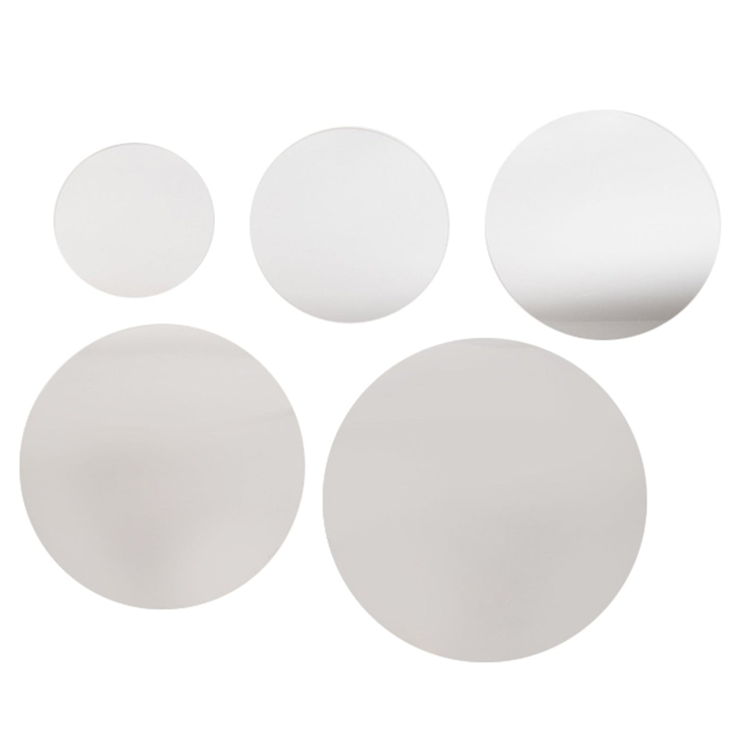 10-Pack Candle Plate Circle Acrylic Mirror Tray Silver Round - Event Display Decor 16"