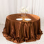 Satin 132" Round Tablecloth Cinnamon Brown - Stylish Seamless Table Cover