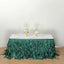 Taffeta 14ft Table Skirt Hunter Emerald Green - Cascading Curly Willow Style Table Cover
