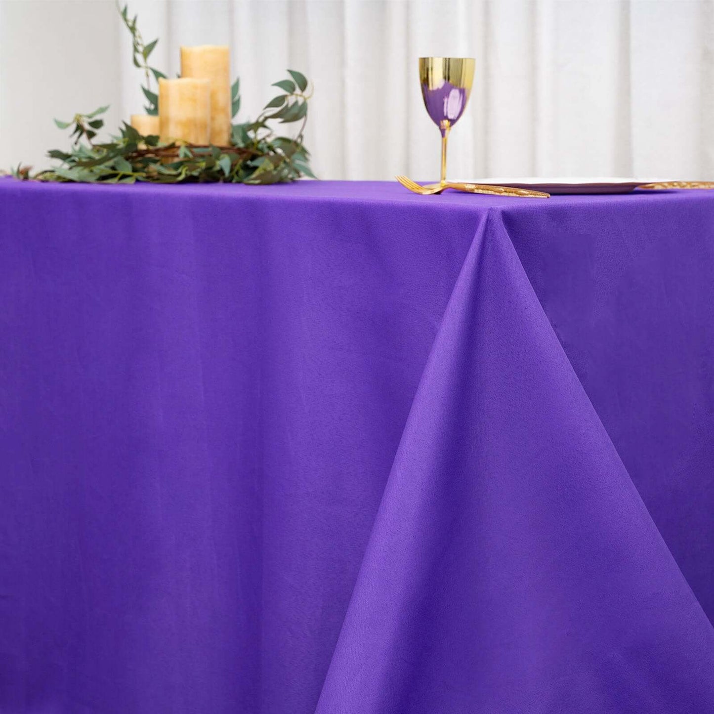 Polyester 90"x156" Rectangle Tablecloth Purple - Seamless Wrinkle-Resistant Table Cover