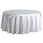 Satin 120" Round Tablecloth White - Stylish Seamless Table Cover for Weddings & Events