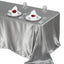 Satin Rectangular 90"x132" Tablecloth Silver - Seamless Table Cover