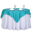 Polyester 54"x54" Table Overlay Square Tablecloth Turquoise - Wrinkle-Resistant & Durable Table Cover