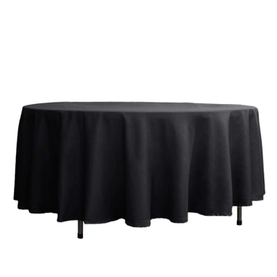 Polyester 108" Round Tablecloth Black - Wrinkle-Resistant and Stylish Table Cover