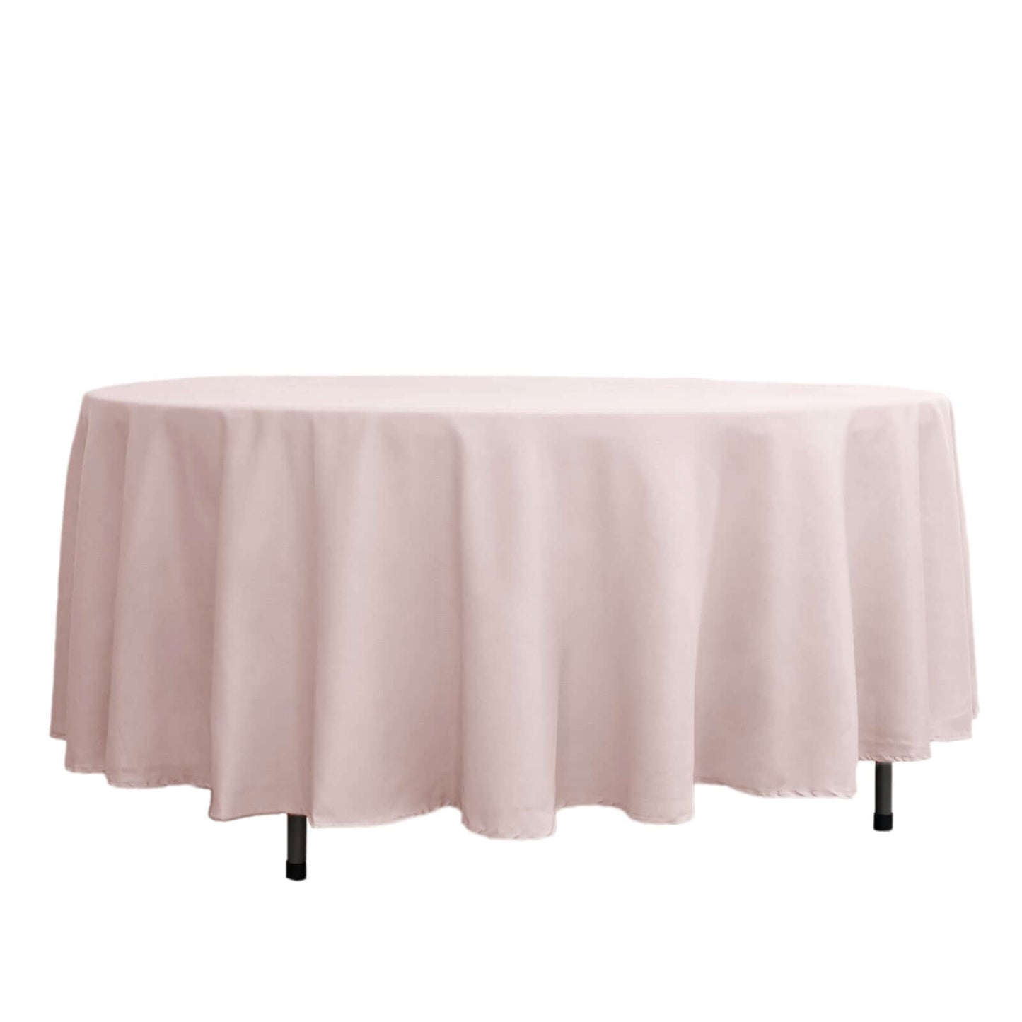Polyester 108" Round Tablecloth Blush - Wrinkle-Resistant Table Cover