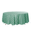 Polyester 108" Round Tablecloth White/Green - Checkered Buffalo Plaid Table Cover