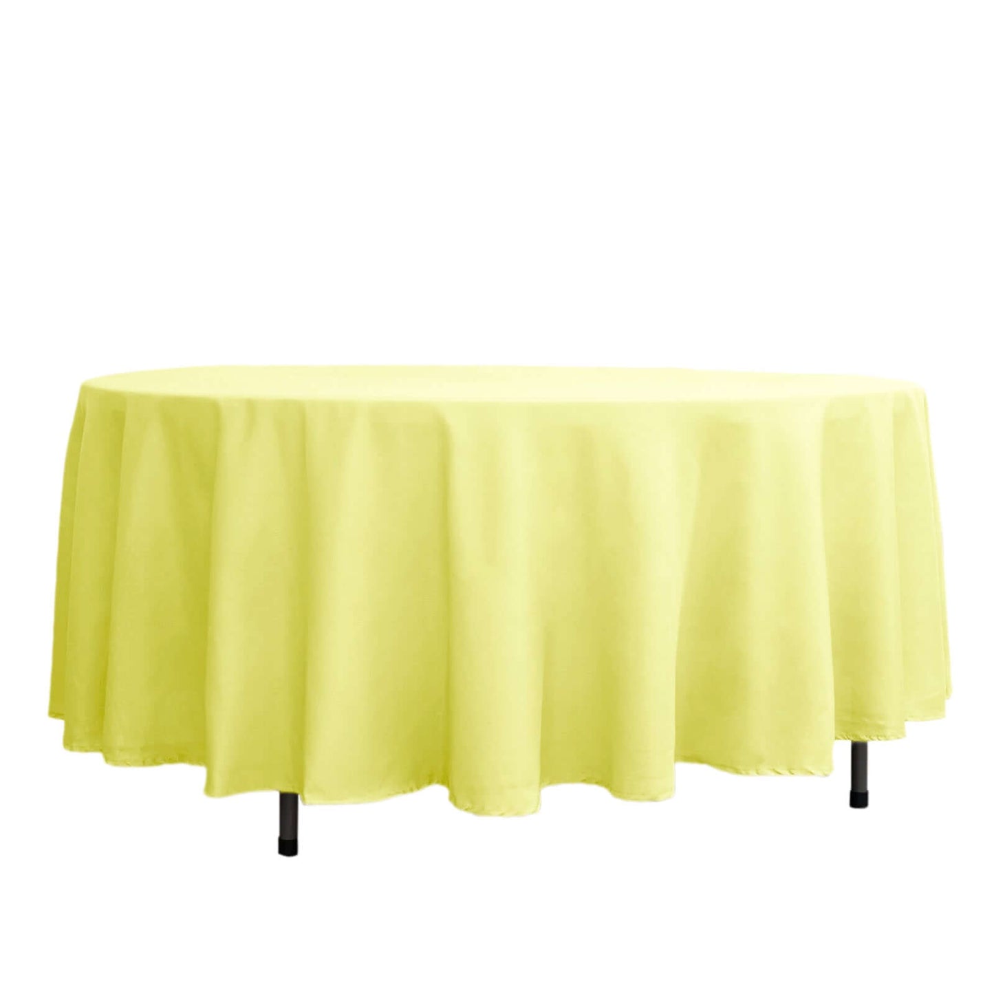 Polyester 108" Round Tablecloth Yellow - Wrinkle-Resistant Table Cover