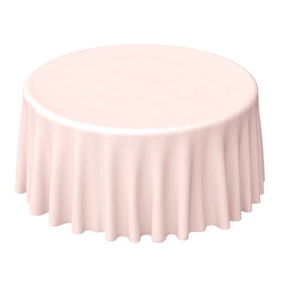 Polyester 120" Round Tablecloth Blush - Seamless Wrinkle-Resistant Table Cover