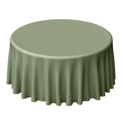 Polyester 120" Round Tablecloth Dusty Sage Green - Seamless Wrinkle-Resistant Table Cover