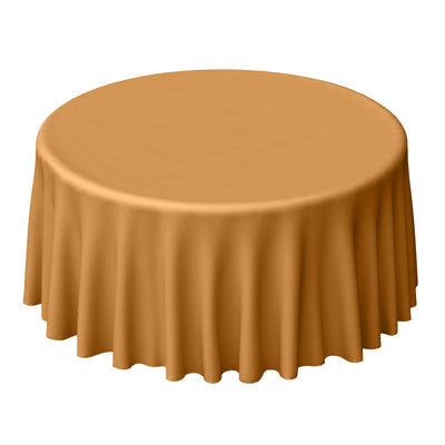Polyester 120" Round Tablecloth Gold - Seamless Wrinkle-Resistant Design for Weddings