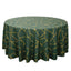 Polyester 120" Round Tablecloth Hunter Emerald Green with Gold Foil Geometric Pattern Wrinkle-Resistant Seamless Table Cover