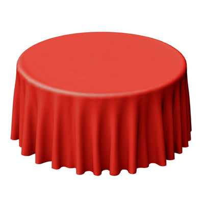Polyester 120" Round Tablecloth Red - Seamless Wrinkle-Resistant Table Cover