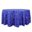 Polyester 120" Round Tablecloth Royal Blue with Gold Foil Geometric Pattern Wrinkle-Resistant Seamless Table Cover