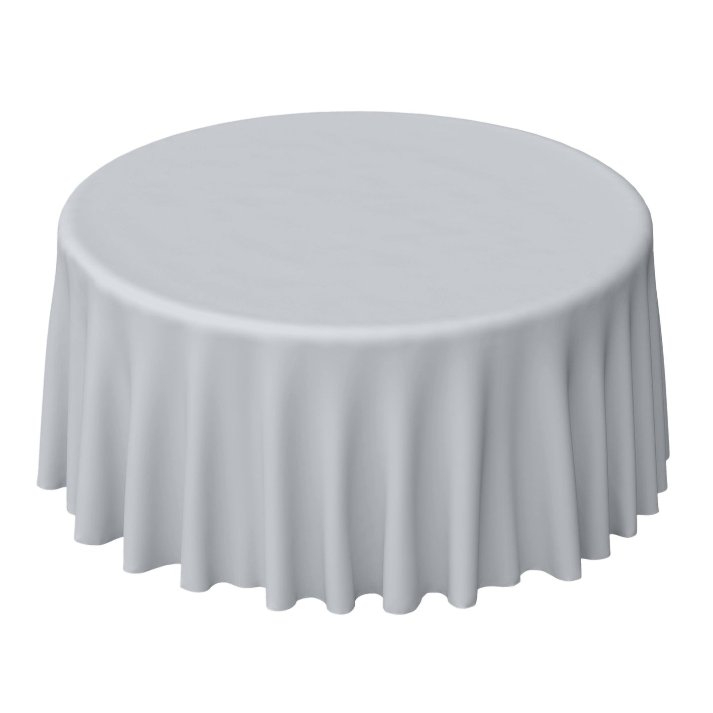 Polyester 120" Round Tablecloth Silver - Seamless Wrinkle-Resistant Table Cover
