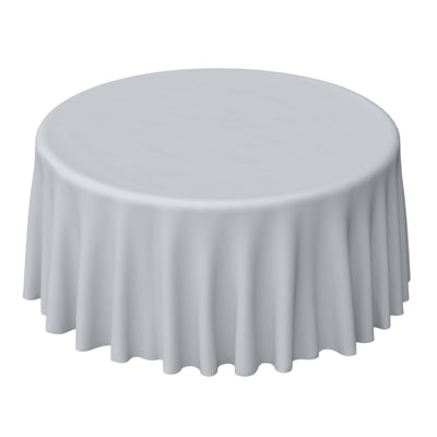 Polyester 120" Round Tablecloth Silver - Seamless Wrinkle-Resistant Table Cover