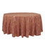 Polyester 120" Round Tablecloth Terracotta (Rust) with Gold Foil Geometric Pattern Wrinkle-Resistant Seamless Table Cover