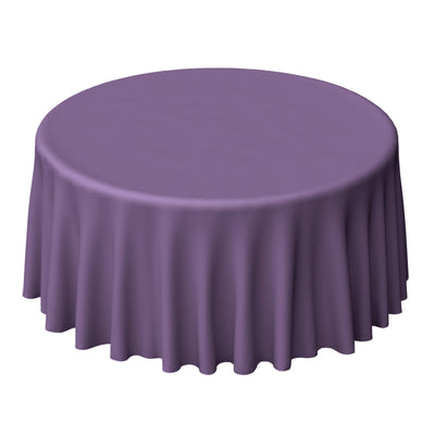 Polyester 120" Round Tablecloth Violet Amethyst - Seamless Wrinkle-Resistant Table Cover