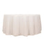 Polyester 120" Round Tablecloth White with Shaggy Fringe Design - Exquisite Table Cover