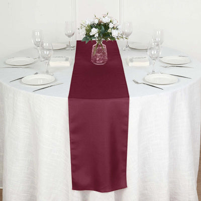Polyester 12"x108" Table Runner Burgundy - Durable & Wrinkle-Resistant Table Decor