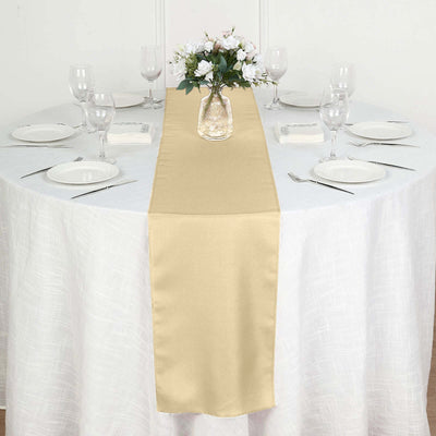 Polyester 12"x108" Table Runner Champagne - Durable & Wrinkle-Resistant Table Decor