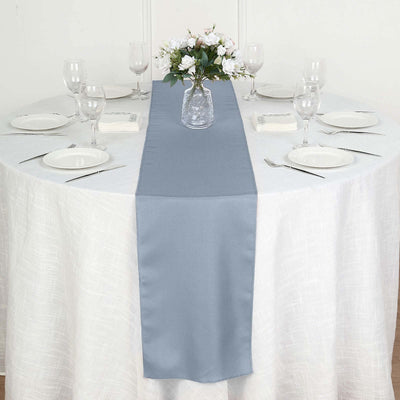 Polyester 12"x108" Table Runner Dusty Blue - Durable & Wrinkle-Resistant Table Decor