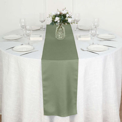 Polyester 12"x108" Table Runner Dusty Sage Green - Durable & Wrinkle-Resistant Table Decor